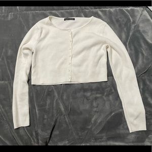 Brandy Melville Athelia cropped cardigan in white